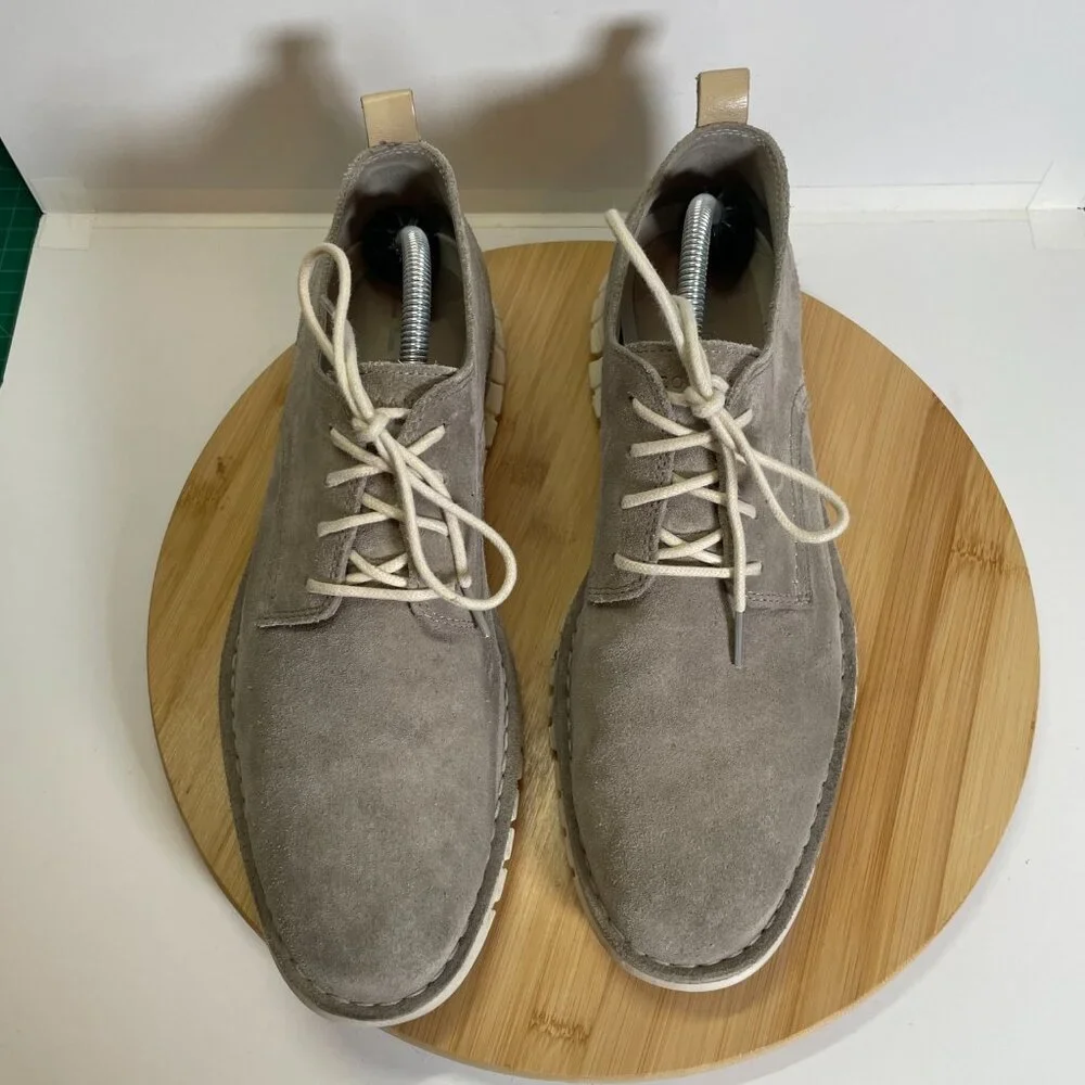 Cole Haan Men 10.5 Gray Beige ZeroGrand Oxford C31256 Suede Leather Lightweight